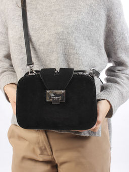 LACCOMA сумка Y2116F-черный натуральная замша, натуральная кожа хлопок фото 3