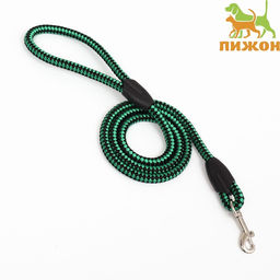 Поводок круглый Рябь, 120 х 1,2 см, зелёно-чёрный