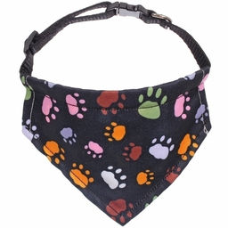 Цена за 4 шт. Ошейник с банданой для кошек и собак мелких пород "Стильный БРО", принт лапки, рS, 18,5*12,5см (лейбл)