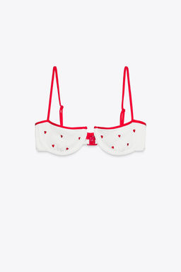EMBROIDERED ELASTIC UNDERWIRED BIKINI TOP - Zara фото 9