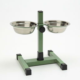 Подставка с мисками для кошек и собак Пижон, 2250 мл, высота 25 см, разборная, зелёная фото 2