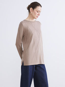 Bisiklet Yaka Ta?l? Kad?n Triko Kazak