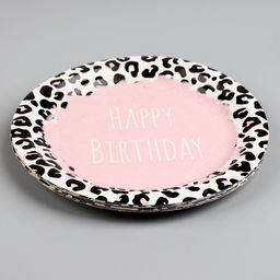 Цена за 10 шт. Тарелка бумажная Happy Birthday, принт, 18 см - Страна карнавалия фото 3