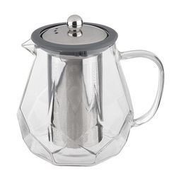 Чайник заварочный 820мл AROMA из боросиликатного стекла, корус с гранями арт. 106791
