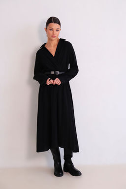 Martichelli Платье чёрное с юбкой-плиссе  фото 6