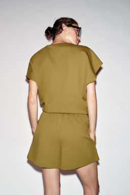 CAMISETA INTERLOCK MANGA JAPONESA / Oliva - Zara фото 4