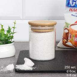 Банка для соли бамбуковая крышка d-60/82 мм 250 мл АКЦИЯ / GT-35-11 /уп 200/ - Галеонтрейд фото 2