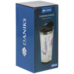 Термокружка нерж.сталь, пластик, 0.4 л, Daniks, Цветы, колба нержав. сталь, FD-06-19 (449149)  фото 4