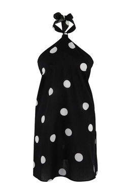 Puantiyeli Dokuma Baglama Detayl? Mini Plaj Elbisesi TBESS26EL00019