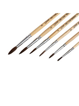 Набор кистей для рисования, пони, 6 штук: № 1, 2, 3, 4, 5, 6, круглые, деревянная ручка, международный размер