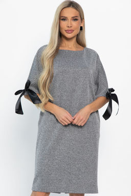 Платье с бантами Кайла (серое) П14873-10М