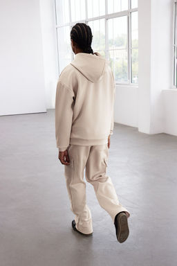 Vizon Oversize/Genis Kesim File Detayl? Kapusonlu Sweatshirt TMNAW25SW00173 - Trendyolmilla фото 3