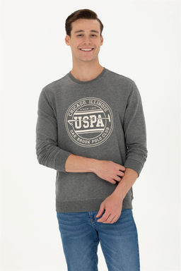 Мужской свитшот антрацитового меланжа Неожиданная скидка в корзине