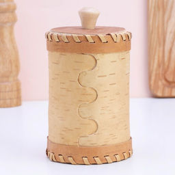 Туес «Ёжик», банка для хранения, 8×8×14 см, береста