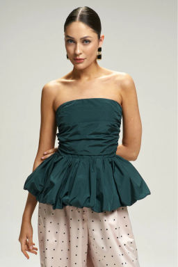 Топ-корсет с баской Pine Green