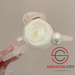 Заколка-краб с цветком и с жемчугом - Bruno фото 5