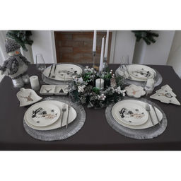 Менажница 2 ячейки Доляна «Дед Мороз и олени», 19,8×9,7×3 см, цвет белый