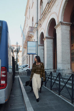 CHECK KNIT CARDIGAN