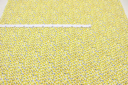 Штапель Веселина (желтые цветы на молочном), ш.1.45м, вискоза-100%, 100гр/м.кв - Купава фото 3