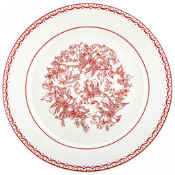 Кальяри Тарелка мелкая фарфоровая д205мм h20мм, с деколью, бордовый, в коробке (Китай) - Домашняя мода фото 2