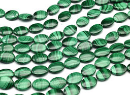Бусины из малахита т.овал 15*20мм, 38см, 19 бусин Радуга камня