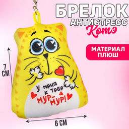Игрушка антистресс - брелок У меня к тебе мур-мур 6 х 7см