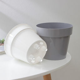 Цена за 2 шт. Кашпо для цветов со вставкой «Порто», 1 л, цвет серый