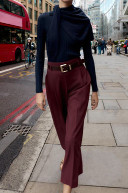DARTED TROUSERS WITH BELT