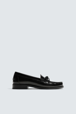 LEATHER BOW LOAFERS - Zara фото 4