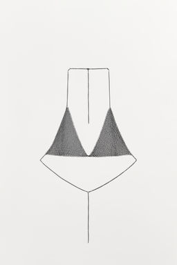 SUJETADOR TRIANGULAR CADENA / Plata - Zara фото 4
