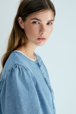 Chaqueta denim con mangas abullonadas - H&m фото 5