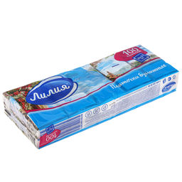 Платочки бумажные универсальные Лилия Лето 2-х слойные, 10 листов, набор 10шт, белый (Россия)