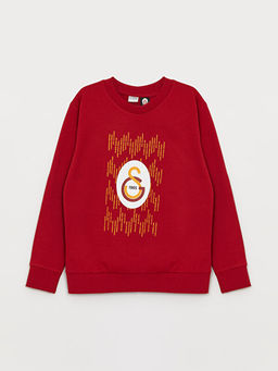 Bisiklet Yaka Galatasaray Bask?l? Uzun Kollu Erkek ?ocuk Sweatshirt