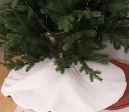 Юбка (фартук) под елку белая плюшевая d85см