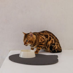 Коврик под миску и лоток Мордочка, серый, 35х41,5 см - Пушистое счастье фото 4