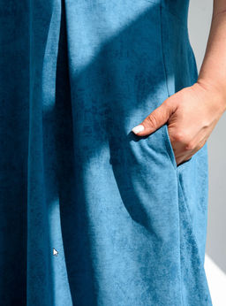 Платье Винтаж из хлопка бирюзовое - Оптима фото 6