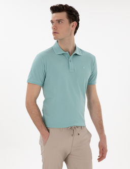 Koyu Mint Slim Fit K_vr_lmaz Polo Yaka Basic Ti__rt