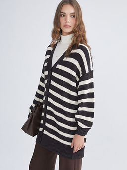 V Yaka ?izgili Kad?n Triko H?rka