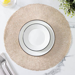 Набор салфеток сервировочных на стол Доляна Соломка, d=38 см, 4 шт, цвет золото  фото 6