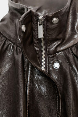 ZW COLLECTION LEATHER EFFECT BOMBER JACKET