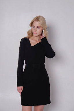 Платье чёрное с асимметричным вырезом - Martichelli фото 5