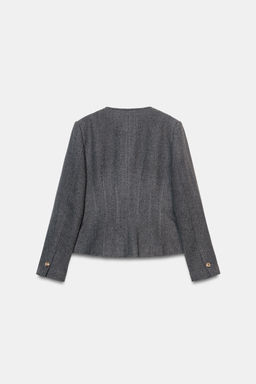 BLAZER ENTALLADA CUELLO REDONDO / Gris - Zara фото 8