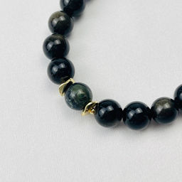 Браслет из золотистого Обсидиана и Яшмы "Камбаба" 18 см