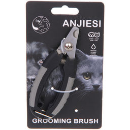 Цена за 2 шт. Когтерез для животных "ПРЕМИУМ - МОЙ БРО", прорезиненная ручка, с фиксатором, цвет серый/черный, 4.5*12.5см