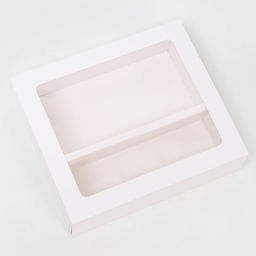 Коробка для кондитерских изделий, с окном, белая, 22.1×25.5×6.5