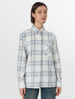 Рубашка женская серая в клетку