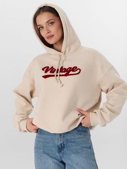 Теплое худи женское бежевое с начесом - Mark formelle фото 9