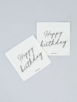 Салфетки бумажные однослойные Happy birthday, 24?24 см, 20 шт.