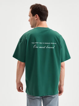 Футболка мужская MINAKU: One Most Brand, зелёная, р-р 50-52