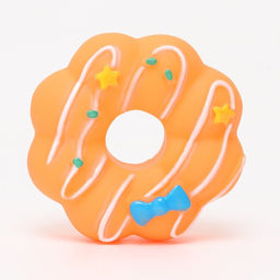 Игрушка пищащая Пончик для собак, 8,5 см, оранжевая - Пижон фото 2